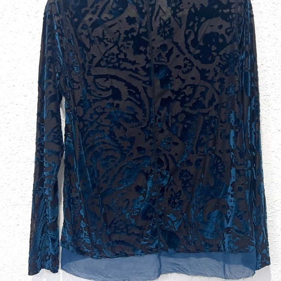 Simply Vera Vera Wang brocade Velvet Long Sleeve Top PL - Picture 6 of 8